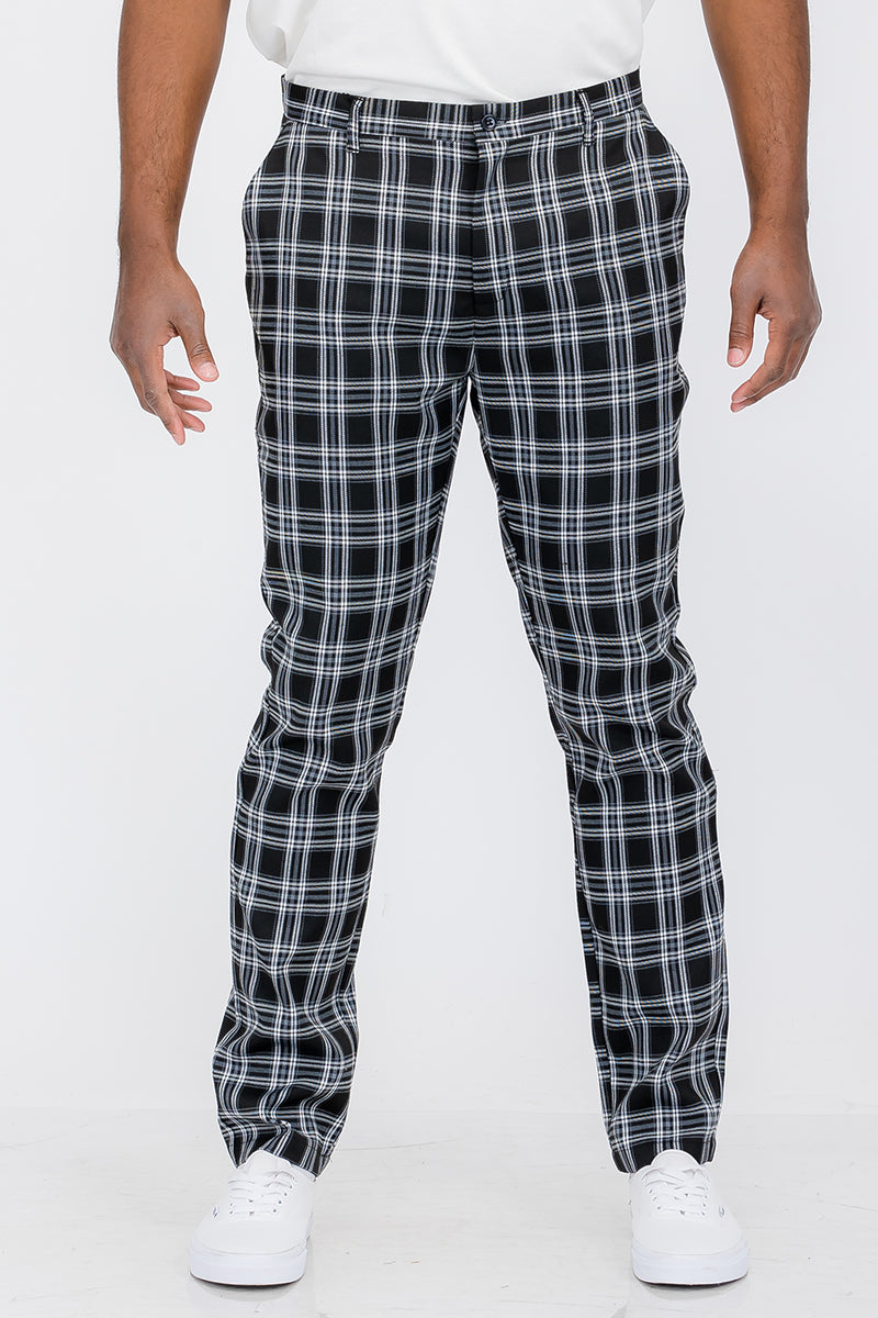 Plaid Slim Fit Trouser Pants SR010