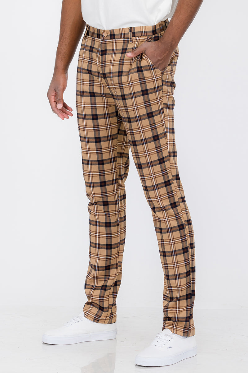 Plaid Slim Fit Trouser Pants SR005