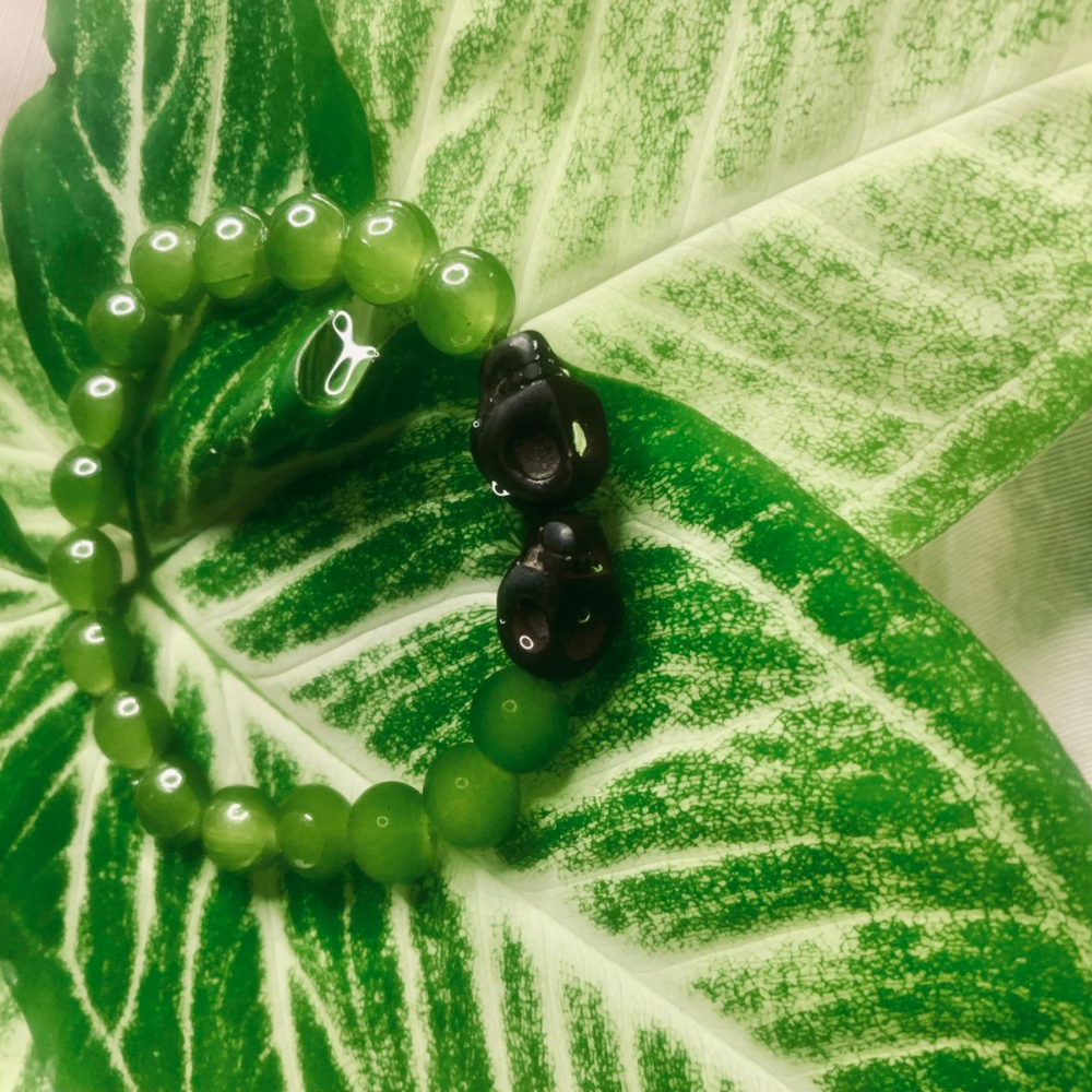 Natural Stone Bead Bracelet for Women, Boho Style Stretch Gemstone