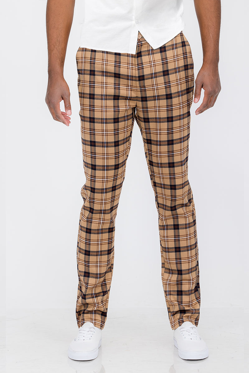 Plaid Slim Fit Trouser Pants SR005