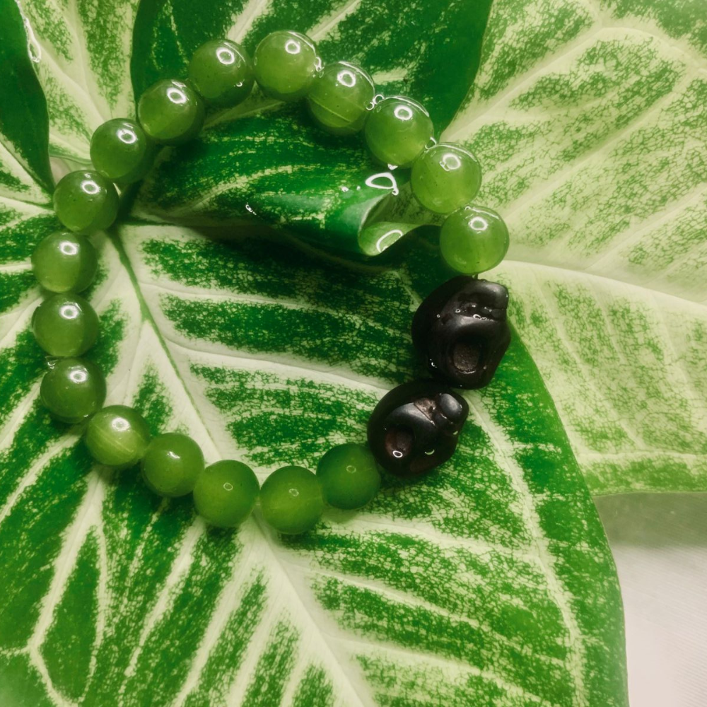 Natural Stone Bead Bracelet for Women, Boho Style Stretch Gemstone